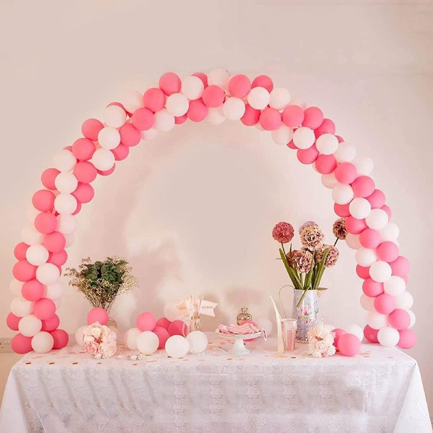12ft Adjustable Balloon Arch Stand Kit for Different Table Sizes Party Backdrop Decoration Tool,High Strength Glass Fiber Pole for DIY Party Wedding Birthday Baby Shower Kids Decorations