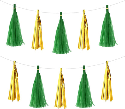 MECCANIXITY 20Pcs Light Blue Tassel Garland Banner with Rope Tissue Paper Tassels Party DIY Kits for Anniversary Wedding Birthday Party