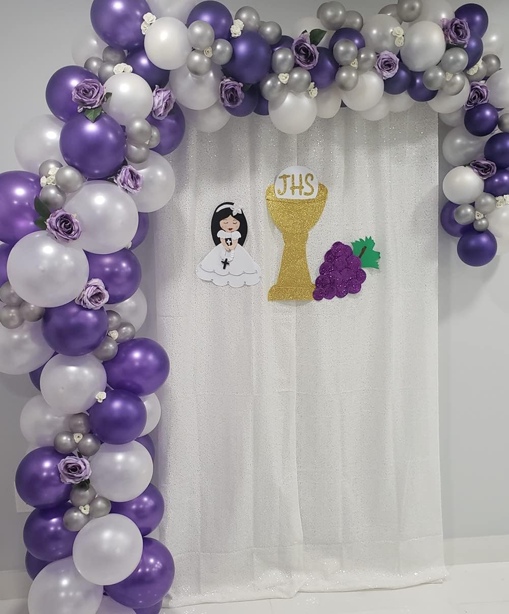 Poise3EHome Black Sequin Backdrop Curtains, 2 Panels 2FTx8FT Glitter Photo Booth Backdrop for Halloween Birthday Bachelorette Wednesday Twilight Party Decorations