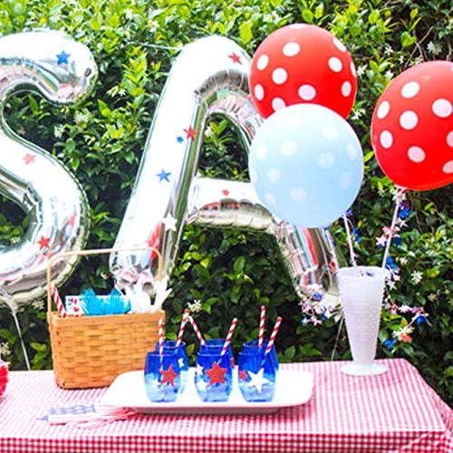 ALINK American Flag Red Blue White Paper Straws, 100 Straws for Memorial Day /4th of July, Super Bowl, Patriotic Party, Americana Themed Party Celebration
