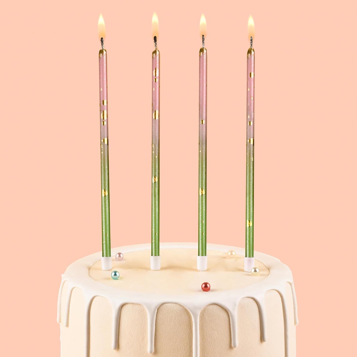 Pink Gold Long Thin Birthday Candles, Cake Candles, Birthday Parties, Wedding Decorations, Party Candles
