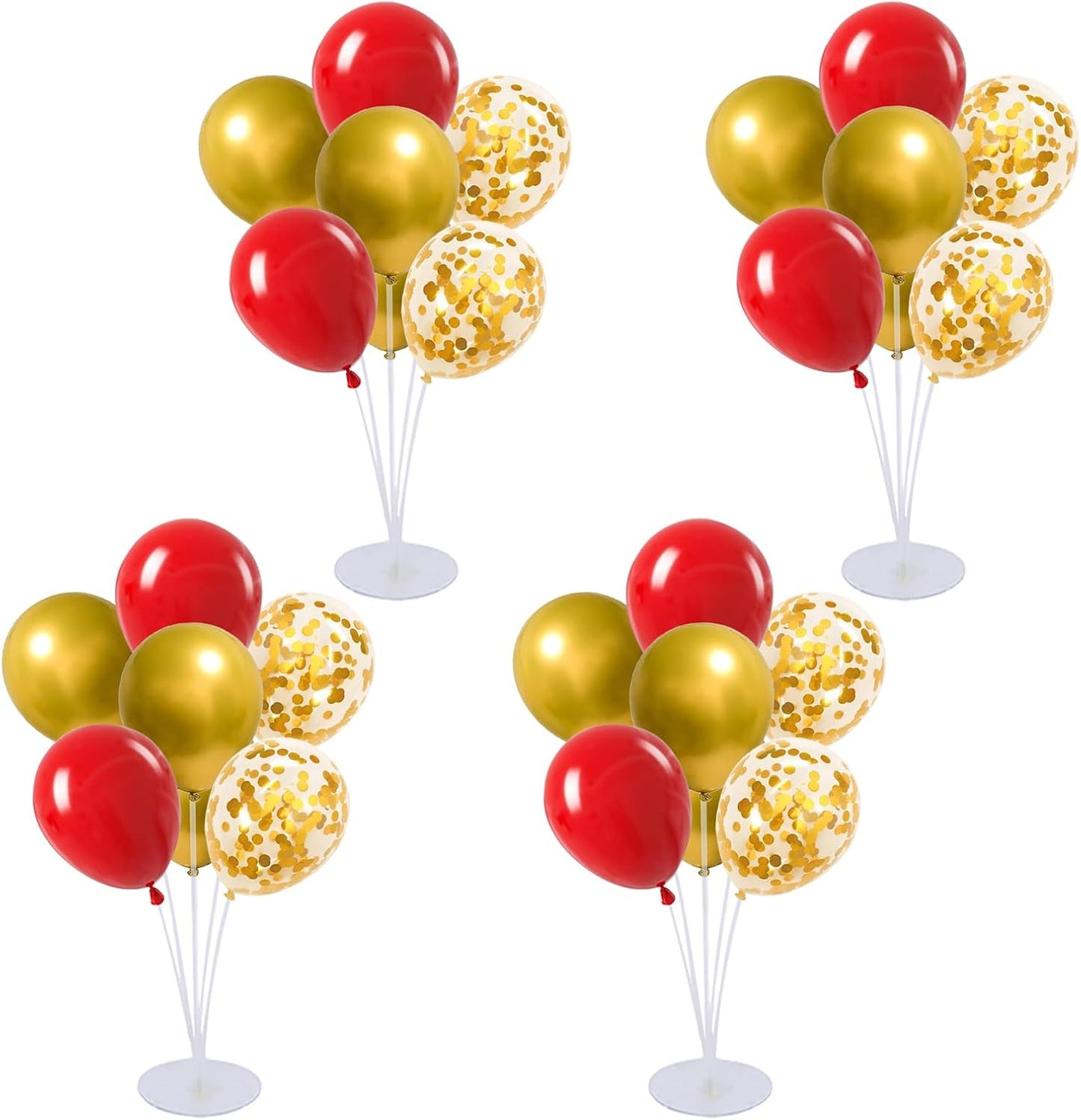 4 Set Balloon Stand Kit for Table Centerpieces With Balloon and Base Party Decorations for Birthday Wedding Retirement Graduation Baby Shower (Navy Silver)