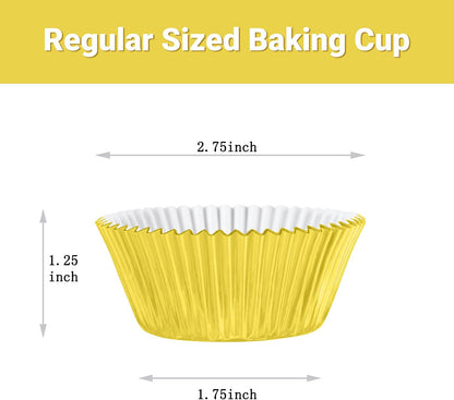 Gifbera Standard Pink Foil Cupcake Liners Wrappers Baking Cups for Baking 100 Count, Pink