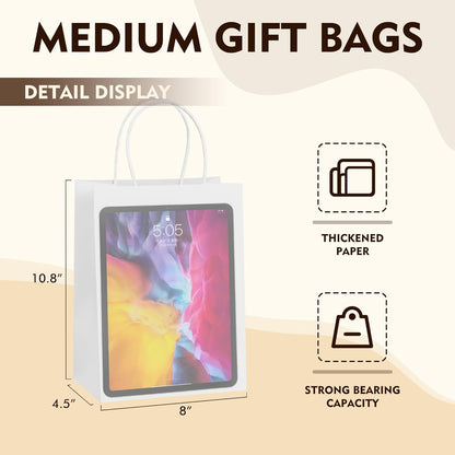 YEEHAW 24 Pack Small Gift Bags 5.8"×3.2"×8.25" Kraft Paper Bags with Handles, Party Favor Bags Bulk for Kids Birthday, Baby Shower, Crafts, Wedding, Party (6 Colors)