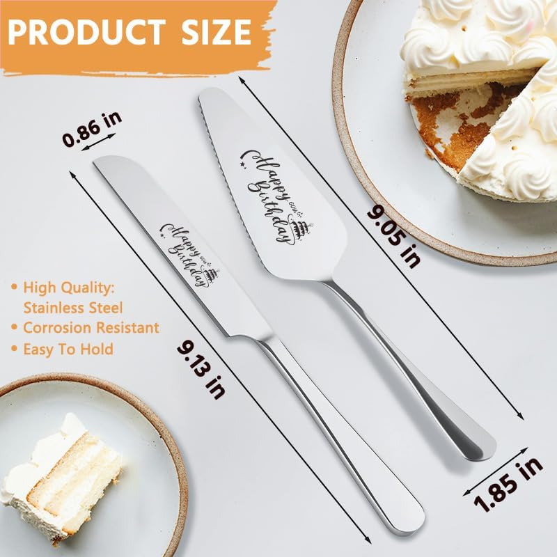Cake Knife and Server Set for Birthday Party 60 Year Old Birthday Gift for Dad Mom Engraved Knives Servers Grandma Grandpa 60th Bday Gifts for Men Women 60 Yrs Old Bday Presents for Aunt Uncle