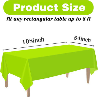 Kopokita 2PCS Black Plastic Tablecloths 54 x 108 Inch, Disposable Table Cloths Rectangle Party Table Covers