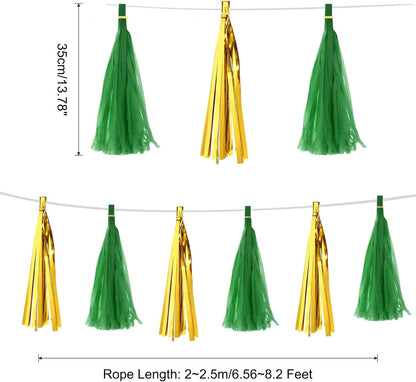 MECCANIXITY 20Pcs Light Blue Tassel Garland Banner with Rope Tissue Paper Tassels Party DIY Kits for Anniversary Wedding Birthday Party