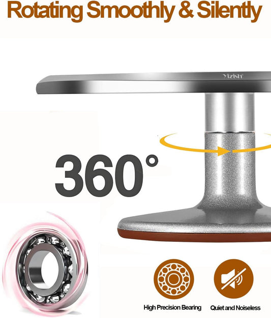 Cake Turntable Aluminum Alloy Revolving, Yizish 12 inch Rotating Cake Stand Decorating Kits for Baking, Pastries and Cupcakes