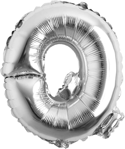 16" inch Single Silver Alphabet Letter number Balloons Aluminum Hanging Foil Film Balloon Wedding Birthday party decoration banner Air Mylar Balloons (16 inch Silver 0)