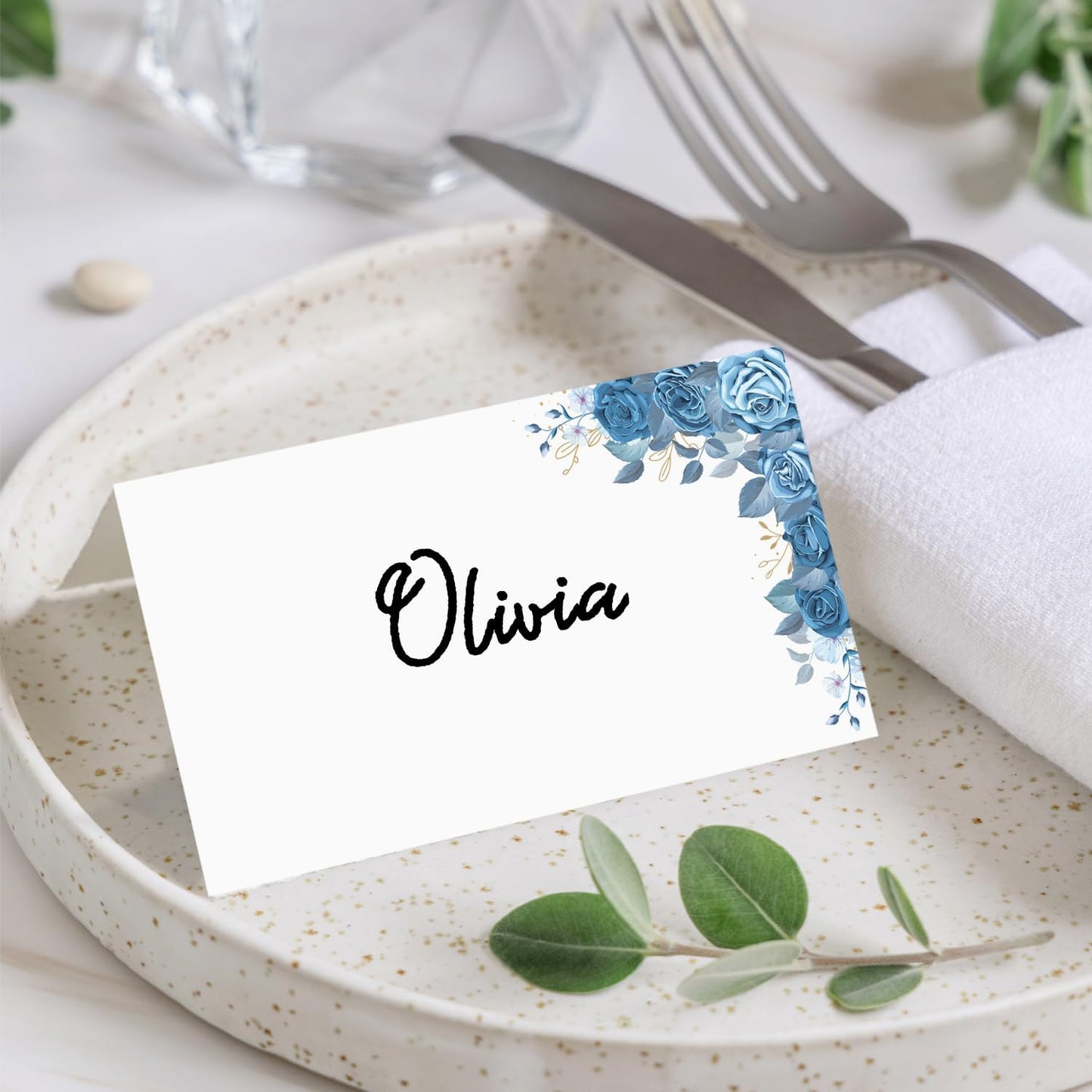 Gold Foil Place Cards for Table Setting, Printable Tent Cards for Food Buffet, Name Card for Wedding Banquet, Bridal Shower, Baby Shower, Birthday Party Decorations (25 Pack)-07