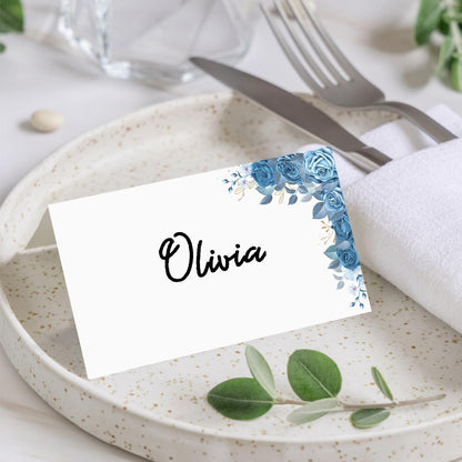 Gold Foil Place Cards for Table Setting, Printable Tent Cards for Food Buffet, Name Card for Wedding Banquet, Bridal Shower, Baby Shower, Birthday Party Decorations (25 Pack)-07
