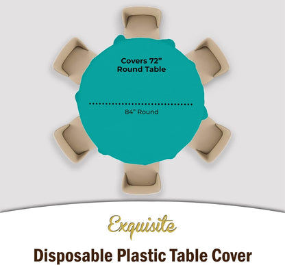 12-Pack Premium Plastic Tablecloth 54in. x 108in. Rectangle Table Cover - Dark Blue - Colors A