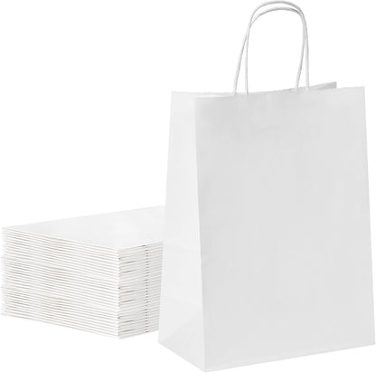 YEEHAW 24 Pack Small Gift Bags 5.8"×3.2"×8.25" Kraft Paper Bags with Handles, Party Favor Bags Bulk for Kids Birthday, Baby Shower, Crafts, Wedding, Party (6 Colors)