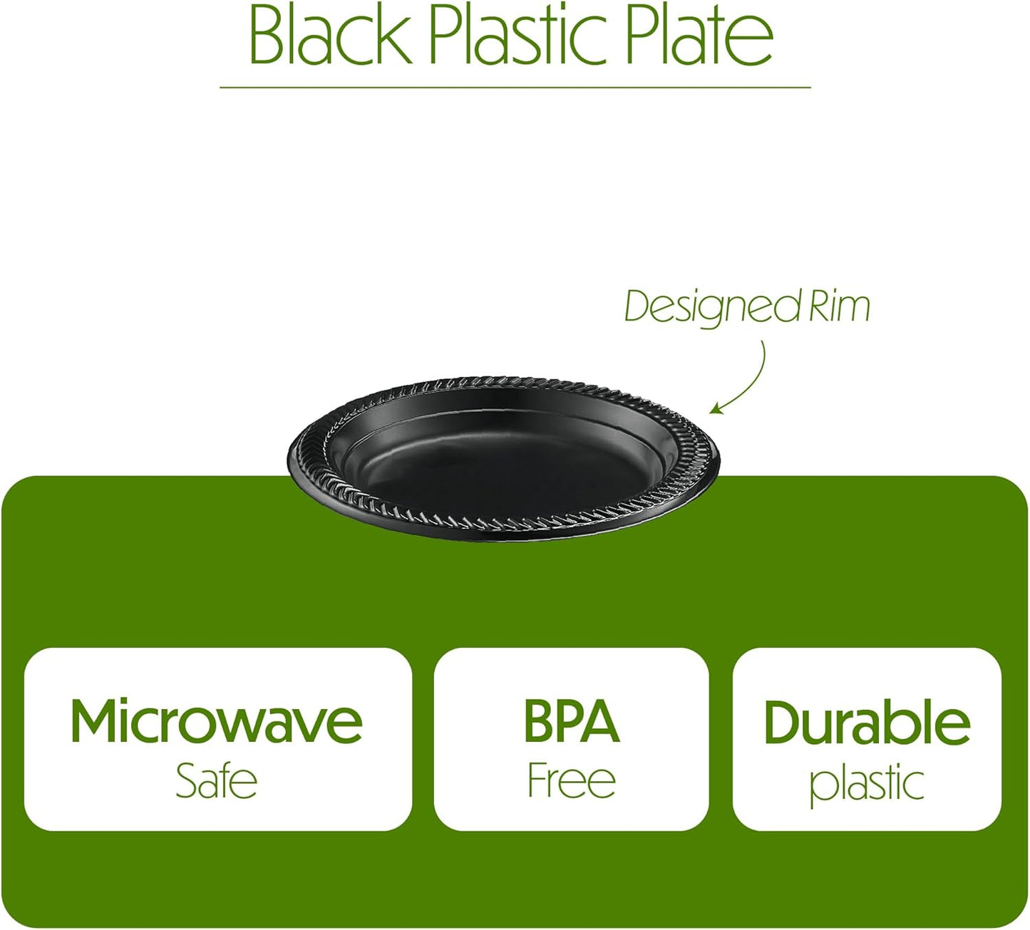 PLASTICPRO 100 PCS Black Plastic Bowls Light Weight 12 oz Plastic Soup Bowls Black Salad Plates Disposable for Party and Wedding
