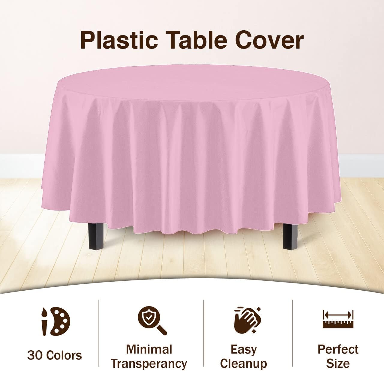 12-Pack Premium Plastic Tablecloth 54in. x 108in. Rectangle Table Cover - Dark Blue - Colors B