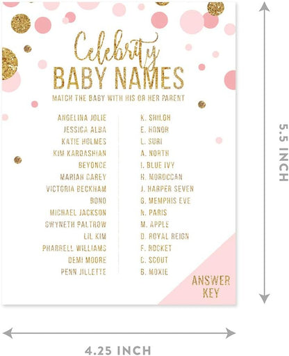 Andaz Press Blush Pink Gold Glitter Girl Baby Shower, Printable Table Tent Place Cards, 20-Pack, Seat Placement Cards Blank Place Cards For Table Settings Name Cards for Wedding, Graduation Food Cards - Colors B