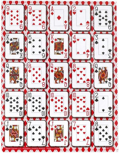 Regal Games - Poker Keeno Bulk Game Set - Includes 36 Two-Sided Boards, 600 Scoring Chips, 1 Deck of Standard Poker Cards - 72 Unique Board Layouts- Casino Night Card Game- Compatible w Poker Keno