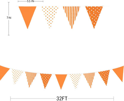 32Ft Dusty Blue Party Decorations Retro Blue Gingham Triangle Banner Flag Pennant Fabric Garland Streamers for Nautical Wedding Birthday Ahoy Achor Bridal Baby Shower Under The Sea Decor Supplies
