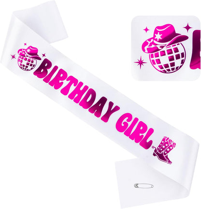 It's My Birthday Sash Black Glitter Sash with Hot Pink Foil Happy Birthday Decorations for Women Girls Men Boys Black Party Decorations
