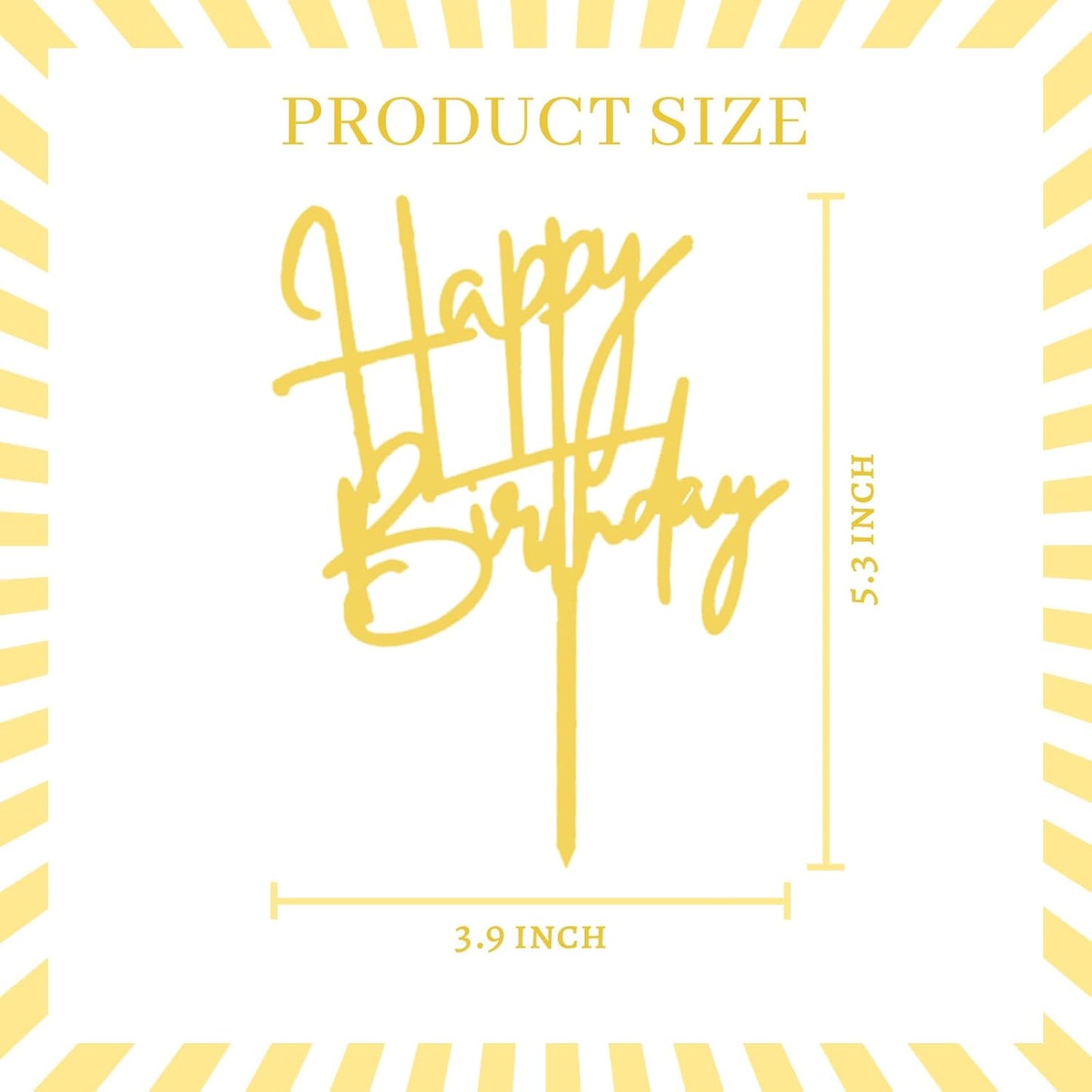 DIY Happy birthday Cake Topper Black Acrylic