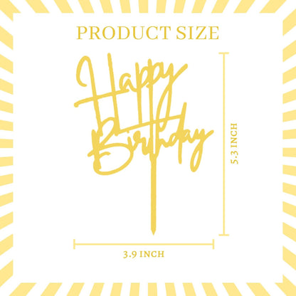 DIY Happy birthday Cake Topper Black Acrylic