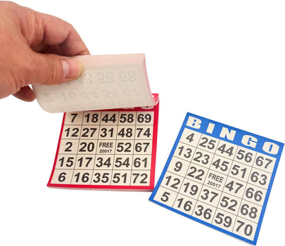 JUNWRROW Bingo Paper Game Cards - 1000 Sheets (100 Books of 10 Colors) - 4"x4" Disposable Cards- Ideal for Seniors, Family Game Night, Large Groups,Classroom Activities