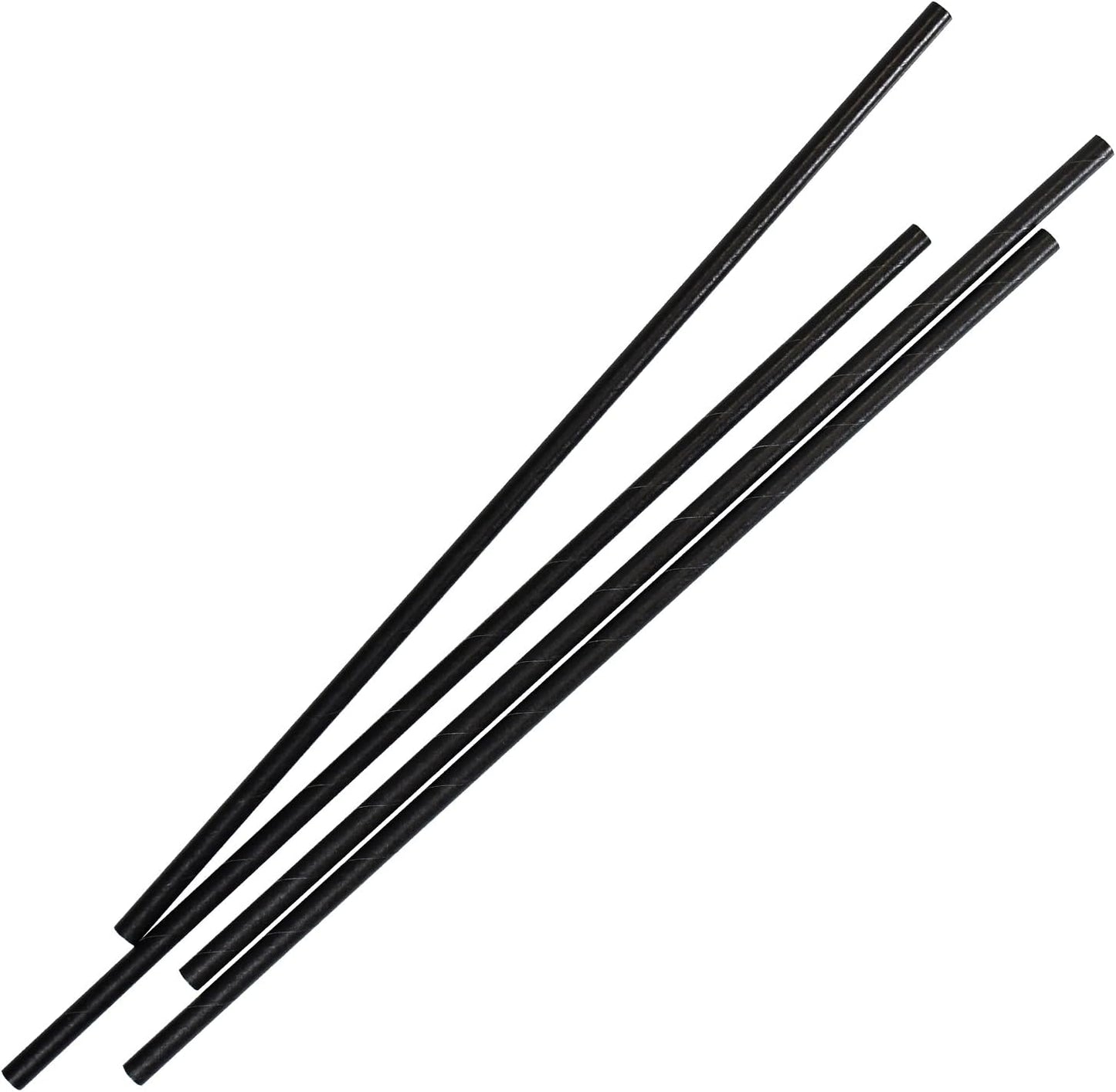 Black Paper Straws, Solid black/250 Bulk, Biodegradable Paper Drinking Straws for Cocktail, Drinks, Bars and Restaurant, 7.75"x0.24"