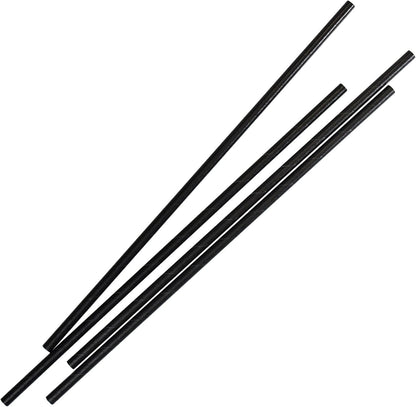 Black Paper Straws, Solid black/250 Bulk, Biodegradable Paper Drinking Straws for Cocktail, Drinks, Bars and Restaurant, 7.75"x0.24"