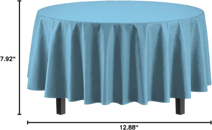 12-Pack Premium Plastic Tablecloth 54in. x 108in. Rectangle Table Cover - Dark Blue - Colors B