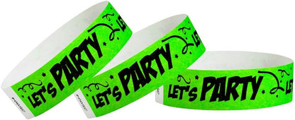 WristCo Let's Party Tyvek Wristbands for Events - 500 Count - Comfortable Tear Resistant Paper Bracelets ID Wrist Bands for Concerts Festivals Admission Party Identification Tours