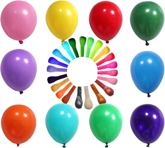 QRabbit 150 Pack 12 Inch Balloons with Hand Pump - Party Balloon with 15 Assorted Colors - Extra Thick Latex Balloons for Wedding Birthday Bridal Shower Christmas New Year Party Decoration