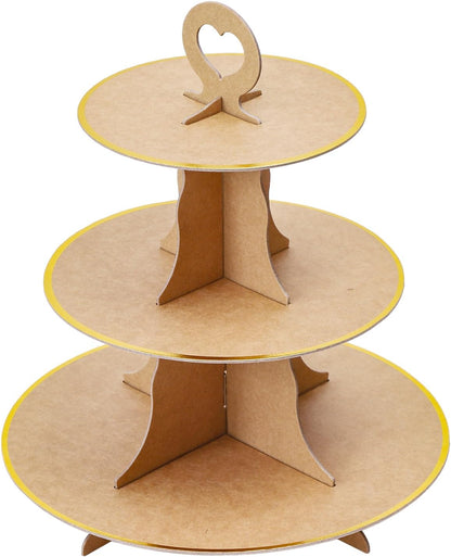 Soleebee 3-Tier Round Cupcake Stand, Cardboard Cupcake Tower, Dessert Cup Cake Stand Tower for Birthday Wedding Party Decoration, Cupcake Tier Stand 1 Set (Hot Pink)