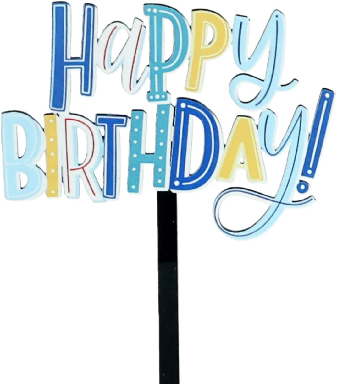 DIY Happy birthday Cake Topper Black Acrylic
