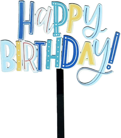 DIY Happy birthday Cake Topper Black Acrylic