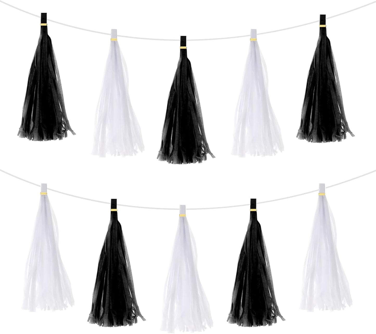 MECCANIXITY 20Pcs Light Blue Tassel Garland Banner with Rope Tissue Paper Tassels Party DIY Kits for Anniversary Wedding Birthday Party