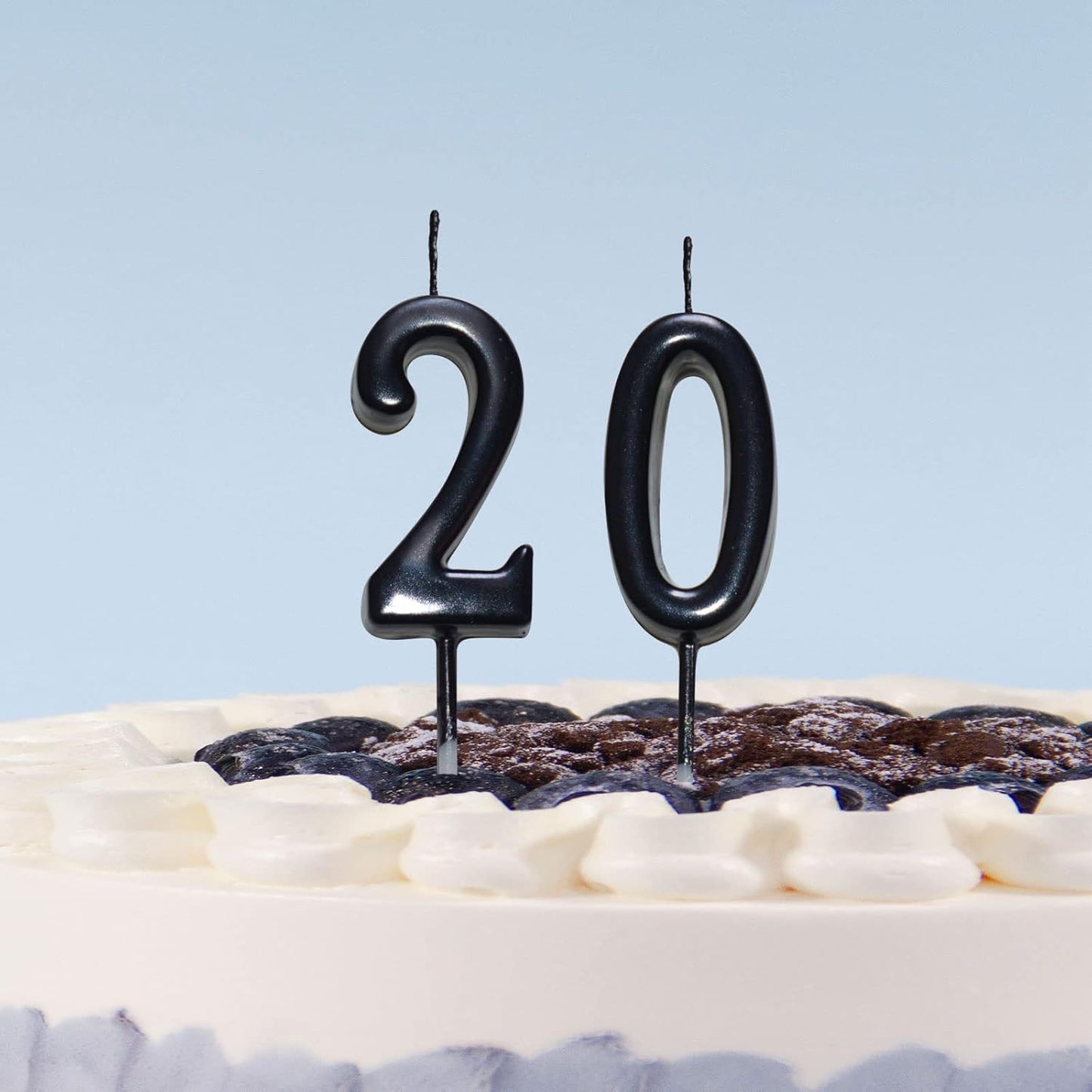 10 Pieces Birthday Numeral Candles, Cake Numeral Candle for Cake Decoration, Number 0-9 Cake Topper Candles Number 0 1 2 3 4 5 6 7 8 9 for Birthday Wedding Anniversary Party Celebration, Black