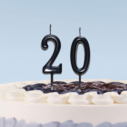 10 Pieces Birthday Numeral Candles, Cake Numeral Candle for Cake Decoration, Number 0-9 Cake Topper Candles Number 0 1 2 3 4 5 6 7 8 9 for Birthday Wedding Anniversary Party Celebration, Black