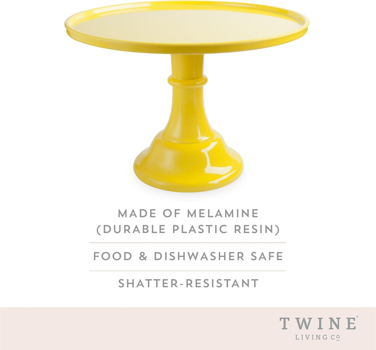 Twine Melamine Cake Stand, Cupcake Display Home Decor Food and Dessert Serving Accessory, 11.5 x 8 Inches, White, Set of 1