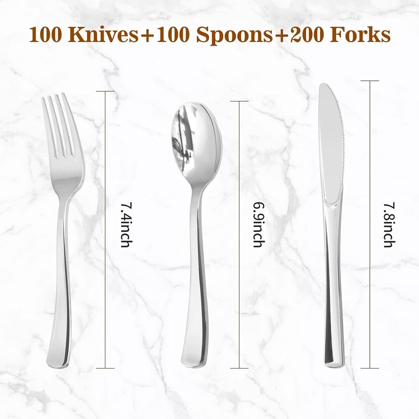 BESTVIP 60PCS Gold Plastic Silverware, Disposable Utensils, Heavy Duty Cutlery Set of 30 Forks, 15 Spoons, 15 Knives for Party, Christmas, Wedding, Catering and Daily Use