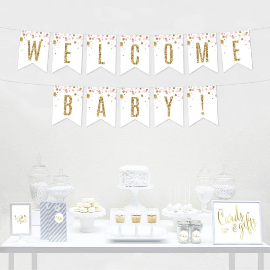 Andaz Press Blush Pink Gold Glitter Girl Baby Shower, Printable Table Tent Place Cards, 20-Pack, Seat Placement Cards Blank Place Cards For Table Settings Name Cards for Wedding, Graduation Food Cards - Colors A