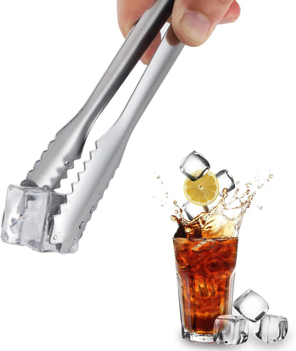 MSY BIGSUNNY Durable Stainless Steel Ice Tongs, 7 inch Sugar Cube Serving Tongs, Set of 2