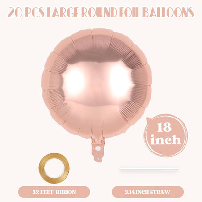 20 Pcs Black Round Shaped Balloons,18 Inch Round Foil Balloon,Giant Round Mylar Balloon Helium Balloons for Birthday Party Baby Shower Wedding Decorations (Black)