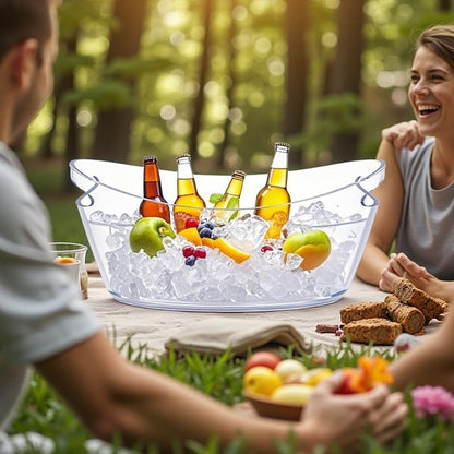 1pcs 6L Ice Bucket with 1pc Scoops ,Large Clear Acrylic Ice Bucket for for Wine Champagne Mimosa Cocktail Bar Picnic Fruit Storage Basket (1PC 6L)