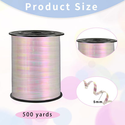 Rainbow Curling Ribbon, 500 Yard Metallic Shiny Curling Ribbon, 1/5" for Presents, Balloons, Parties & Festivals
