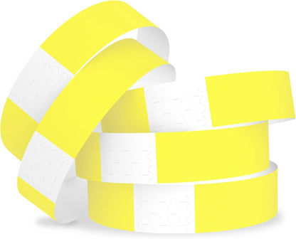 500 WristCo 5 Color Variety Pack Paper Plastic Wristbands for Events - Premium Water-Proof Tear Resistant Paper Bracelets ID Wrist Bands for Concerts Festivals Admission Party Identification