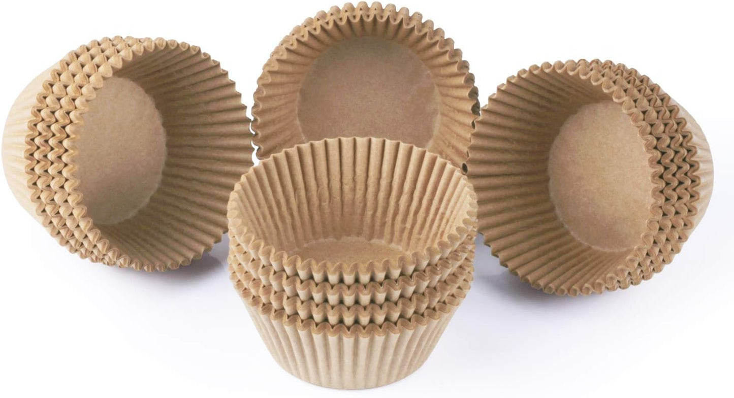 Caperci Standard White Cupcake Liners 500 Count, No Smell, Food Grade & Grease-Proof Baking Cups Paper