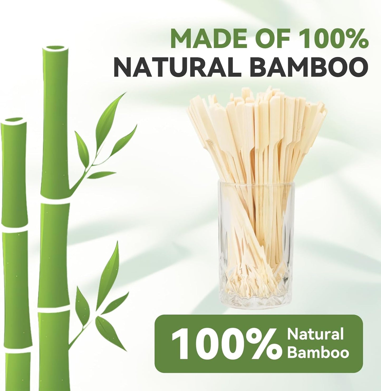 100PCS Cocktail Picks, Fancy Toothpicks for Appetizers, Decorative Skewers for Appetizers Drinks Party Fruit, 4.7 Inch Long Wooden Bamboo Gold Ball Food Sticks Charcuterie Boards Accessories
