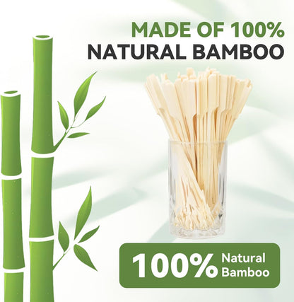 100PCS Cocktail Picks, Fancy Toothpicks for Appetizers, Decorative Skewers for Appetizers Drinks Party Fruit, 4.7 Inch Long Wooden Bamboo Gold Ball Food Sticks Charcuterie Boards Accessories