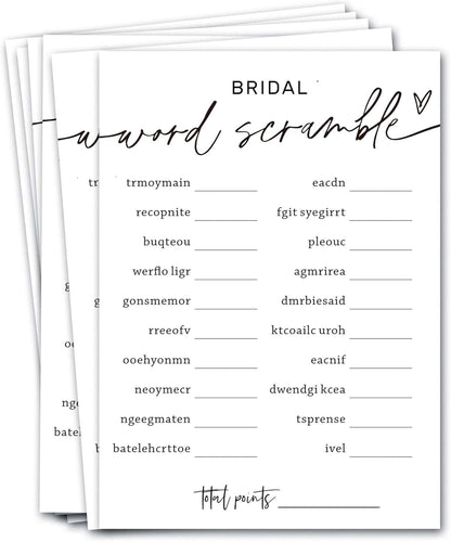 Bridal Shower Bingo, What Will The Bride to Be Receive, 25Pcs Bridal Bingo Game Cards, Engagement Party Games for Guests, Minimalist White Wedding Party Supplies - A18