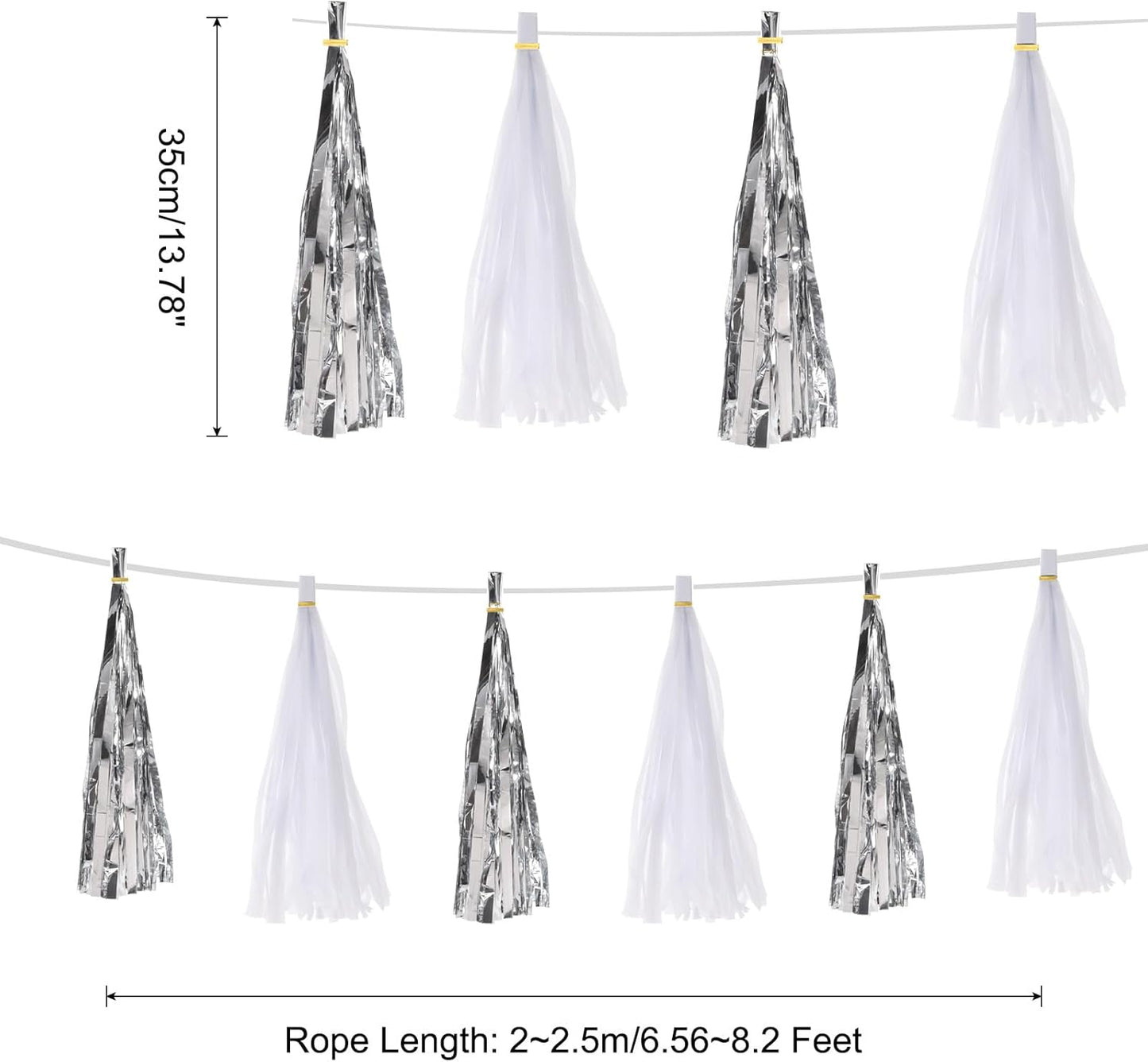 MECCANIXITY 20Pcs Light Blue Tassel Garland Banner with Rope Tissue Paper Tassels Party DIY Kits for Anniversary Wedding Birthday Party
